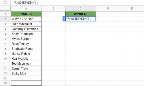 Cách chọn một kết quả ngẫu nhiên bằng Google Sheets
